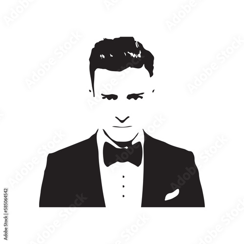 Justin Timberlake Svg, Man Silhouette. Vector Silhouette on White Background photo