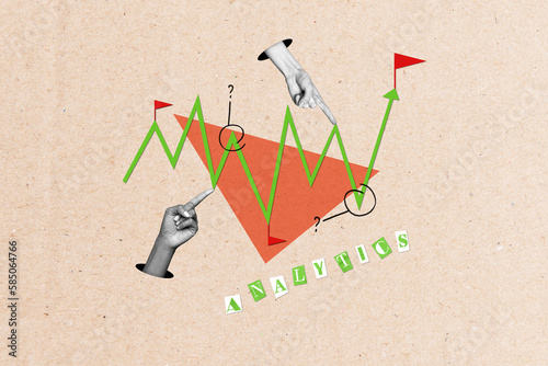 Foto Banner poster collage of financial graphs analyze money crypto currency market r