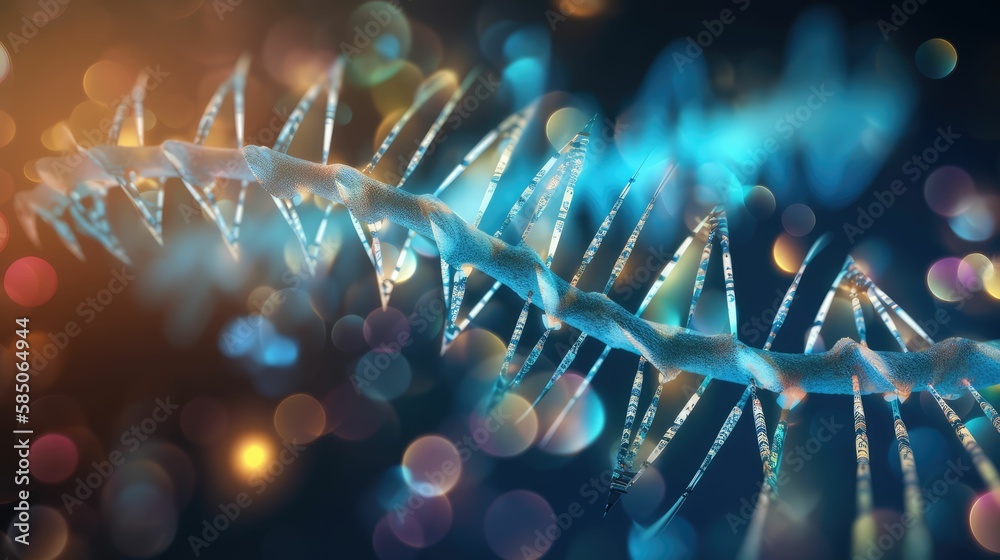 Naklejka premium DNA helix background, generative AI