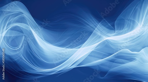 abstract blue smoky background, generative AI