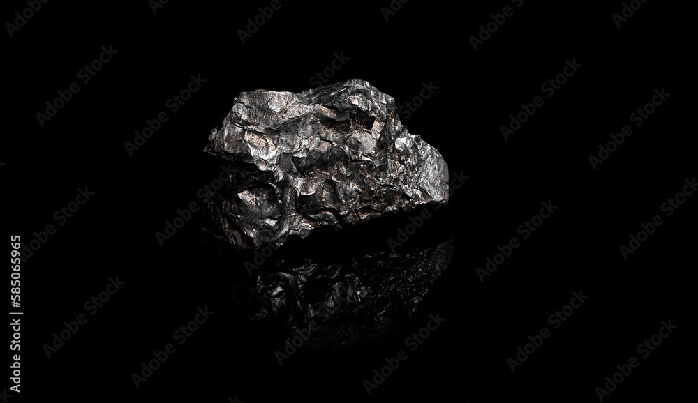 Fototapeta premium Macro Close up image of raw material Manganese Ore rock isolated