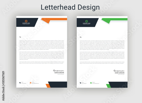 Letterhead template in Abstract style design, Creative and professional business letterhead template