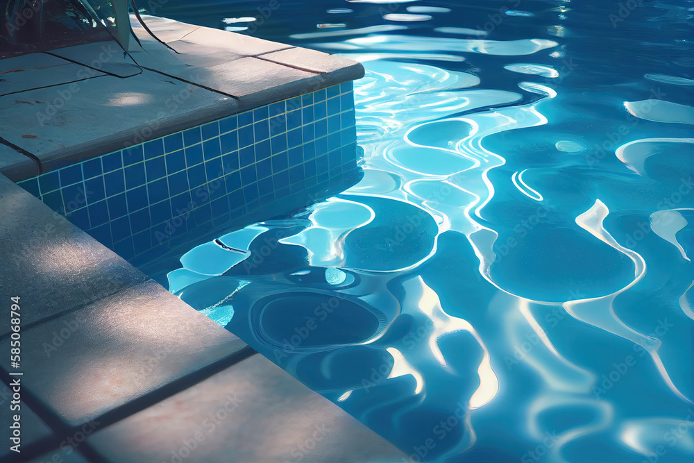 Swimming pool background transparent blue colored clear calm water ...