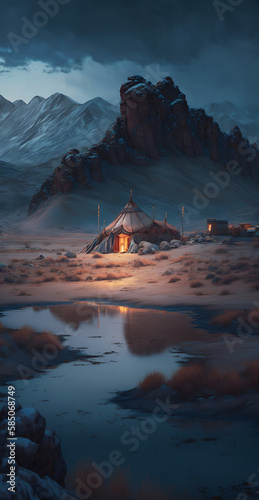 sunrise over the lake