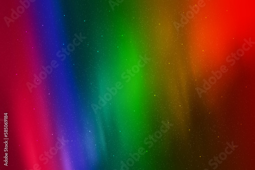 Rainbow aurora borealis. Night starry sky and colorful northern lights