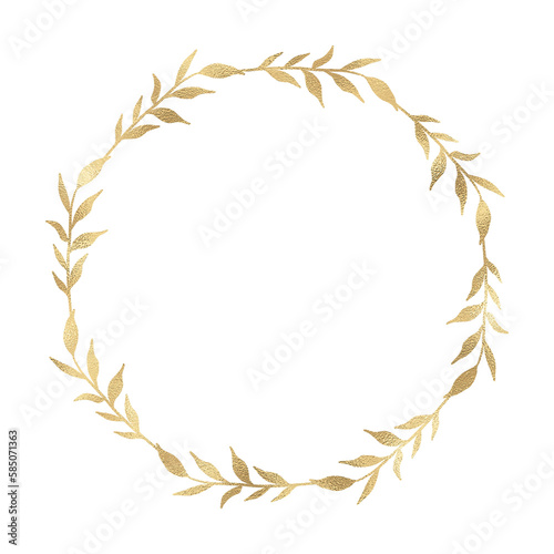Floral gold wreath illustration