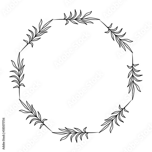 Hand drawn floral wreath illustration 