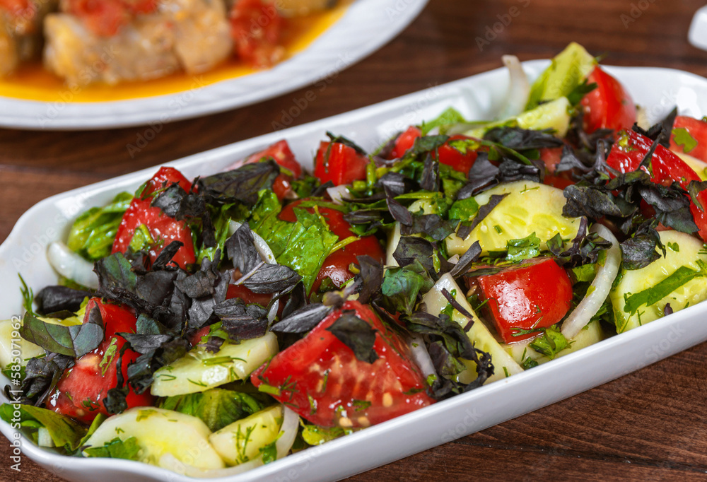 vegetable salad, fresh vegetables, zucchini and tomatoes vegetable salad, fresh vegetables, zucchini and tomatoes
