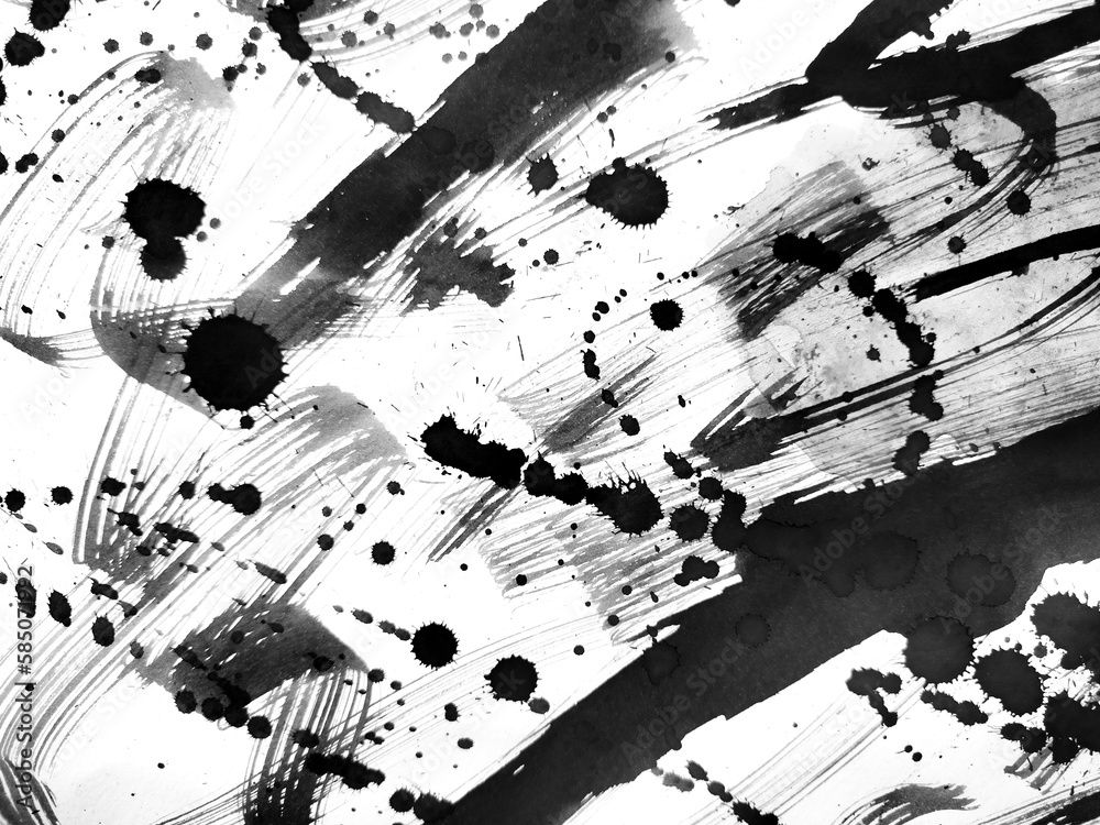 Abstract background ink grunge texture splash black watercolor drip art