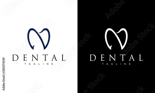 initial symbol N dental minimalist modern logo