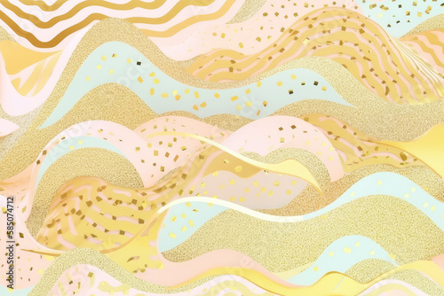 seamless pattern with pastel creative waves japanese