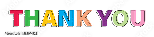 THANK YOU. Stylized vector lettering for banners and theme design.