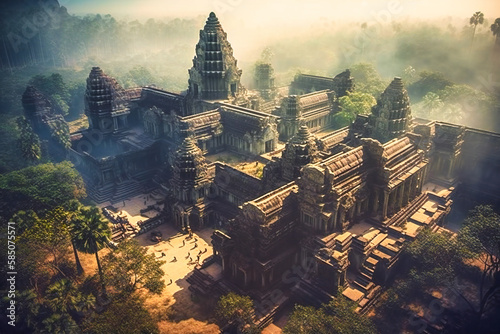 The mystical, mist-shrouded temples of Cambodia's Angkor Wat offer a historic and enchanting summer travel background, with ancient stone ruins rising from the jungle © Nilima
