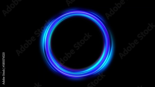 Colorful glowing circle frames set background, technology circle