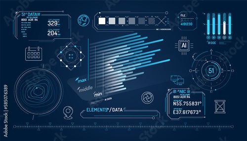 Set of infographic elements about data exchange and geolocation.