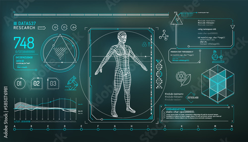 Set of infographic elements about the study of the human genome. photo
