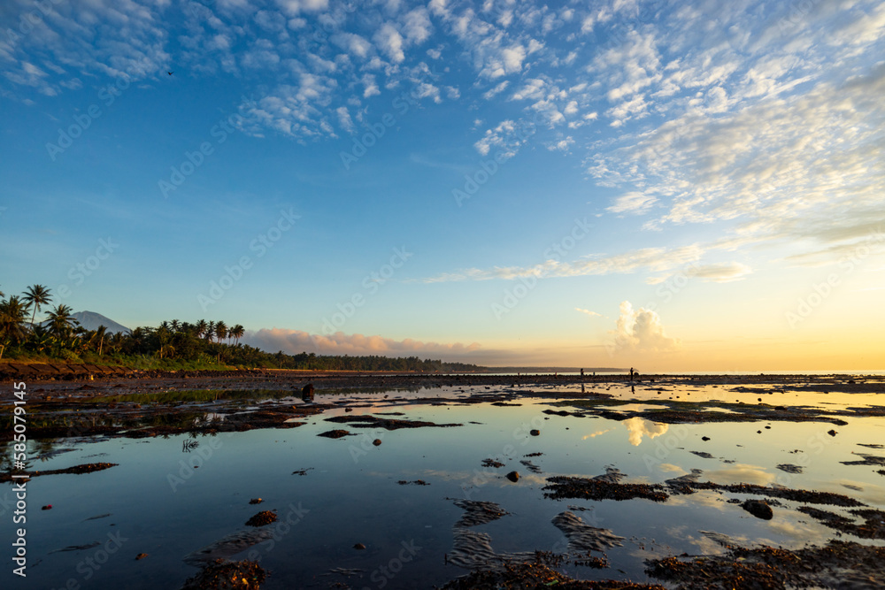 Sunrise over east lombok beach