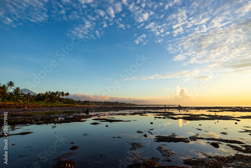 Sunrise over east lombok beach