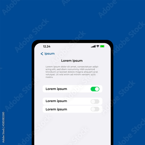 Settings on smartphone screen. Iphone 14. Spotify. Apple Music. Notif. Notification. Phone. Alert. UI. UX. Interface. Playlist . Message. Mockup. Spotify. Notification Boxes Template for Iphone.