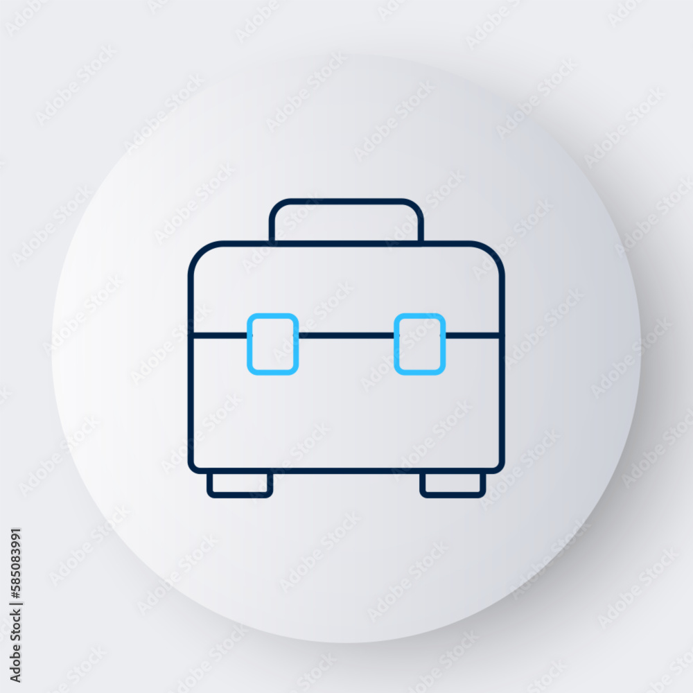Line Toolbox icon isolated on white background. Tool box sign. Colorful outline concept. Vector Line Toolbox icon isolated on white background. Tool box sign. Colorful outline concept. Vector