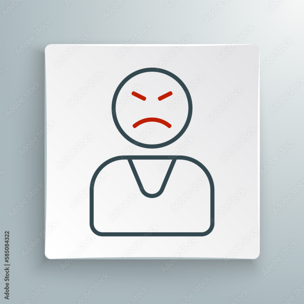Line Angry customer icon isolated on white background. Colorful outline concept. Vector Line Angry customer icon isolated on white background. Colorful outline concept. Vector