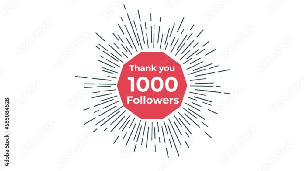 Thank you followers. Social media element. Motion graphics Thank you followers. Social media element. Motion graphics