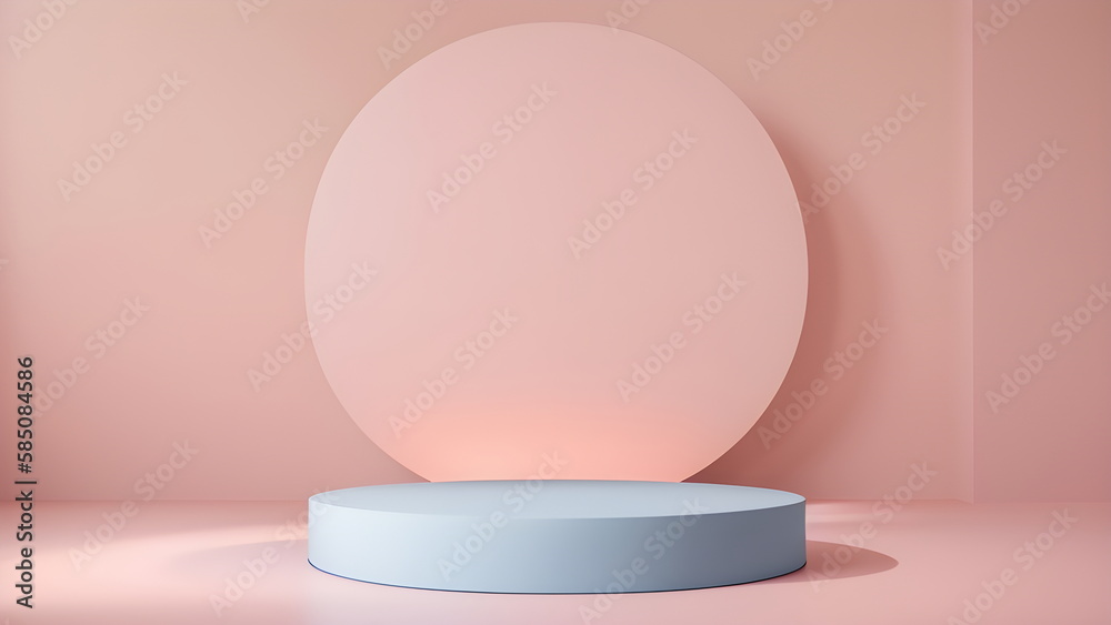 Podium abstract studio room with geometric platform for mockup display pink pastel minimalistic wall scene for products showcase, Promotion display Generative AI Podium abstract studio room with geometric platform for mockup display pink pastel minimalistic wall scene for products showcase, Promotion display Generative AI
