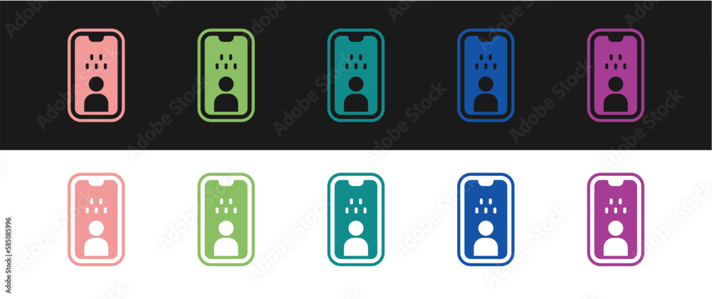 Set Taxi driver license icon isolated on black and white background. Vector Set Taxi driver license icon isolated on black and white background. Vector