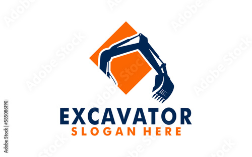 Excavator construction logo design, excavator logo element heavy equipment work. transportation vehicle mining