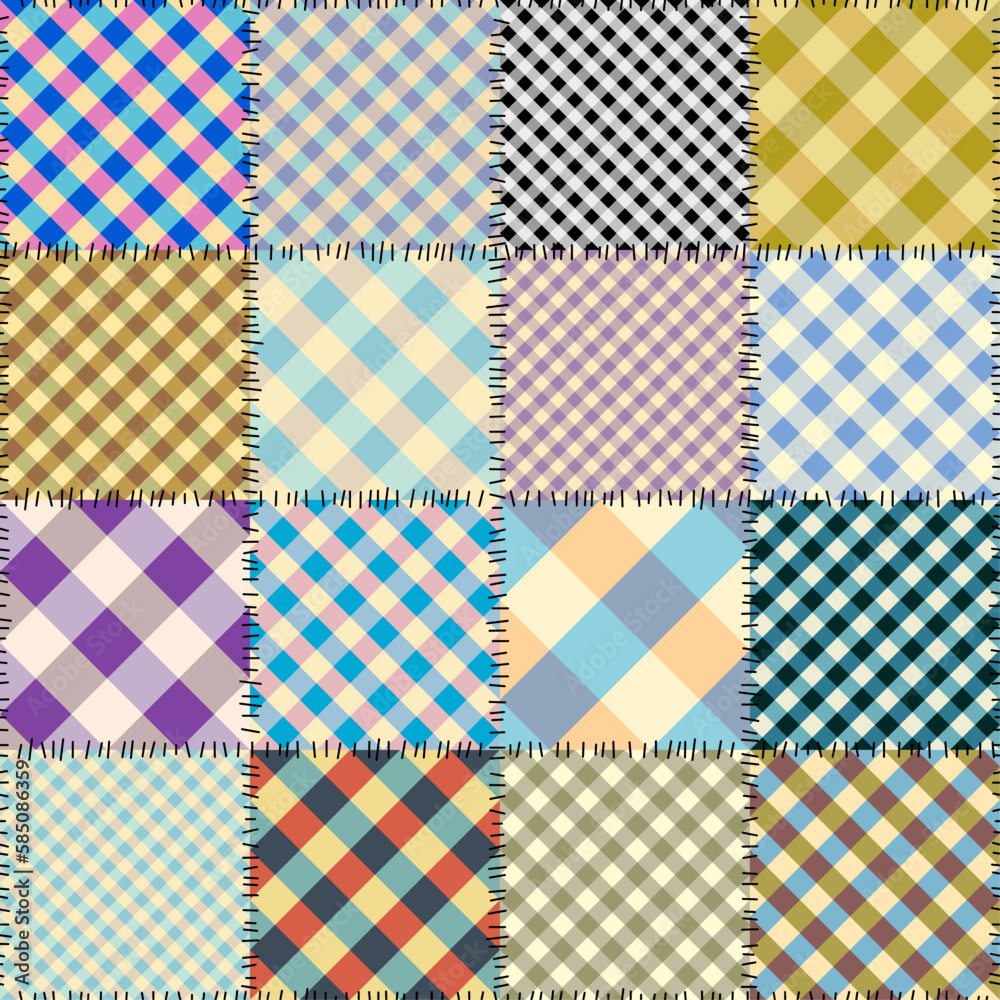 Geometric abstract pattern. Intersection patchwork plaid style Geometric abstract pattern. Intersection patchwork plaid style