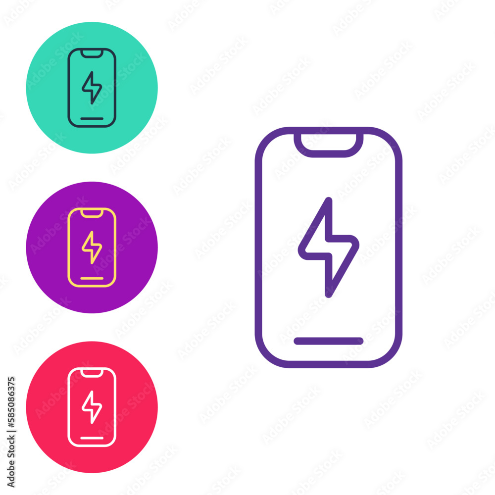 Set line Smartphone, mobile phone icon isolated on white background. Set icons colorful. Vector Set line Smartphone, mobile phone icon isolated on white background. Set icons colorful. Vector