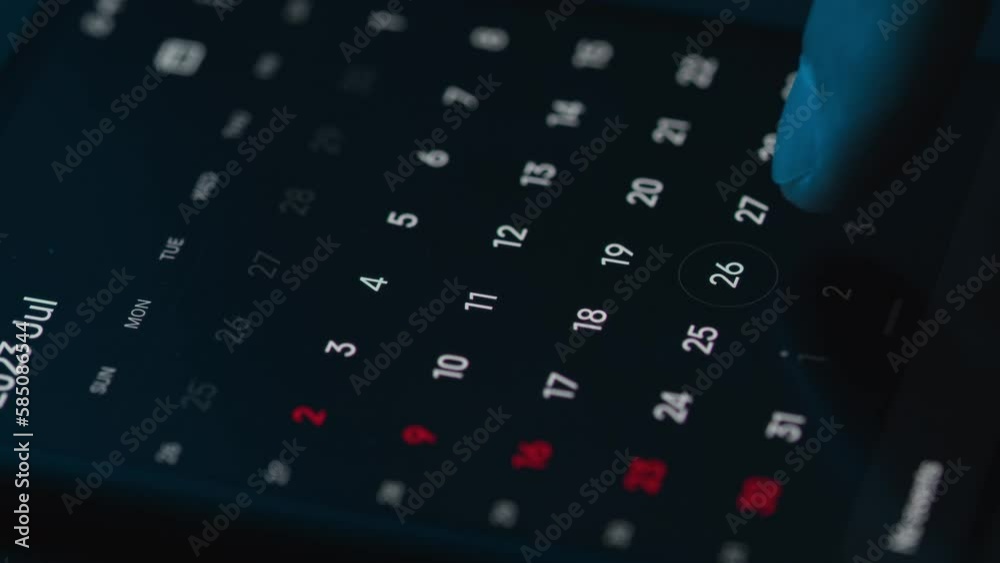 Scrolling Digital Calendar On Smartphone Scrolling Digital Calendar On Smartphone