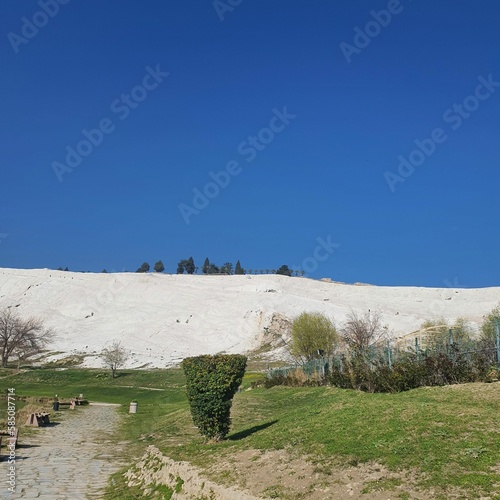 tourist tourism Pamukkale white travertine