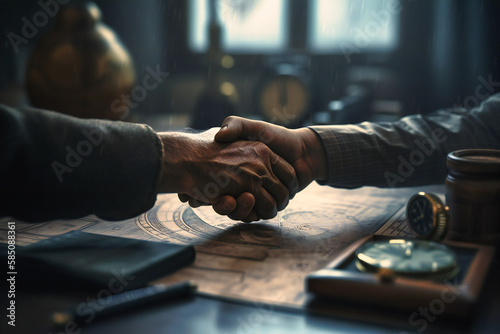 Executives seal deal with a firm handshake