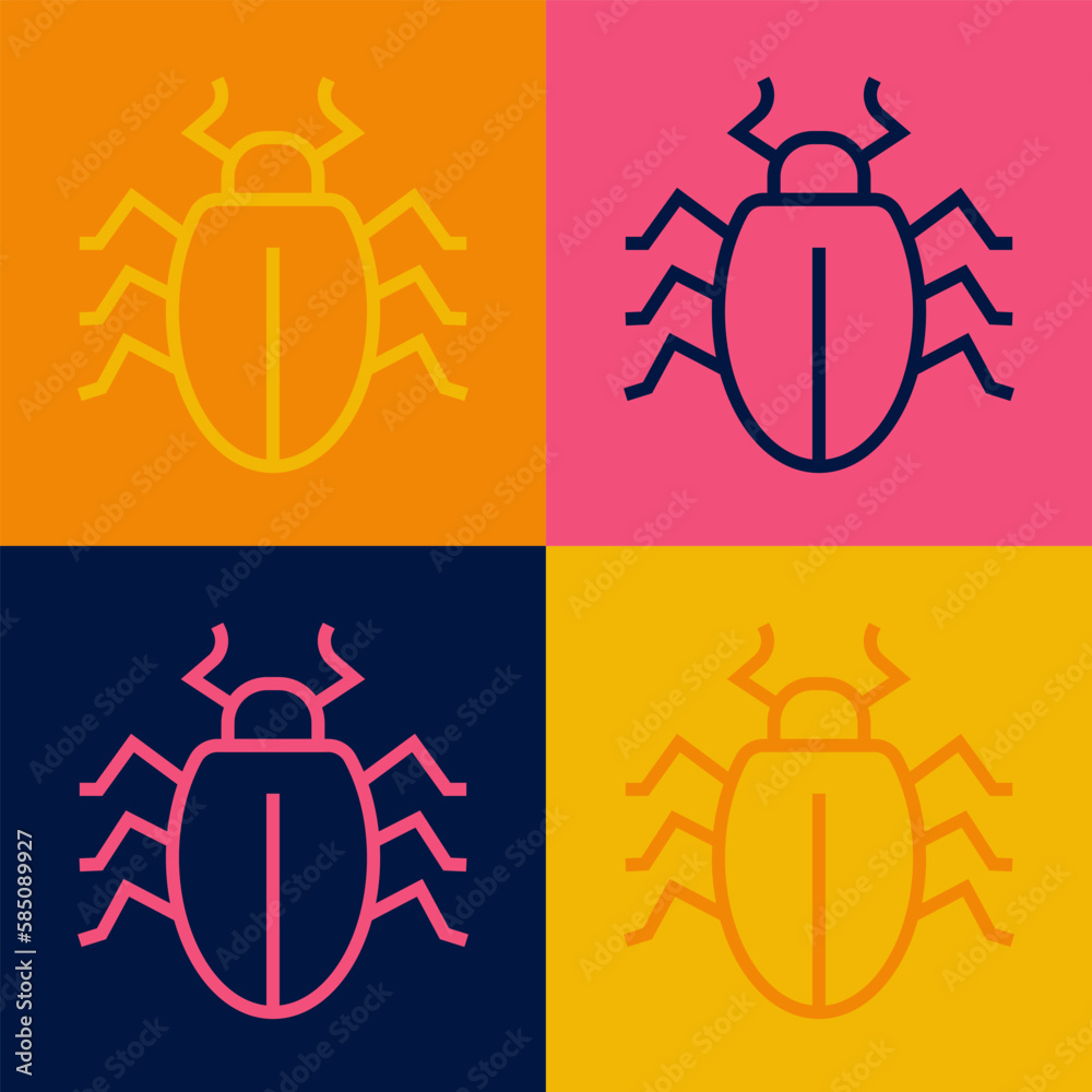 Pop art line Colorado beetle icon isolated on color background. Vector Pop art line Colorado beetle icon isolated on color background. Vector