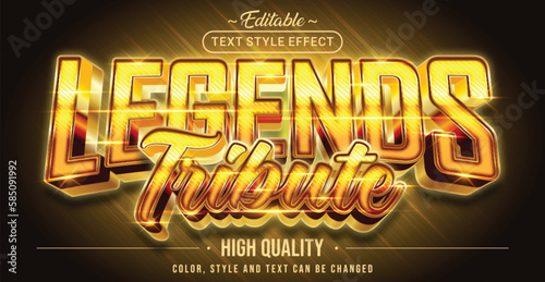 Editable text style effect - Legend Tribute text style theme.