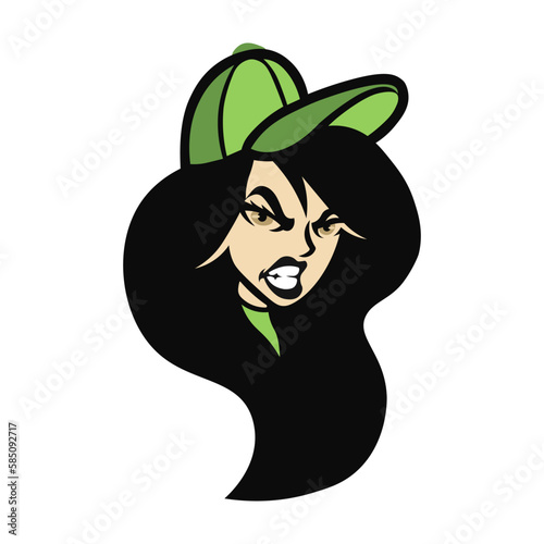 long haired woman logo