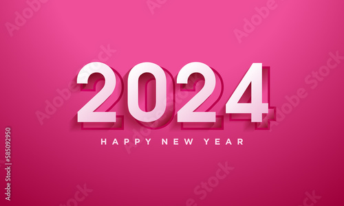realistic new year 2024 with line combination