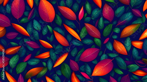 Leaf Foliage Background Botanical floral with copy space An Ornate Vector Wallpaper Featuring Vibrant Autumn Leaves Made Possible by Generative AI