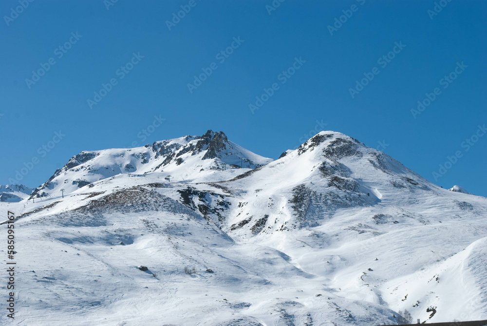 Summit Serenity, A Peaceful Winter Mountain Landscape