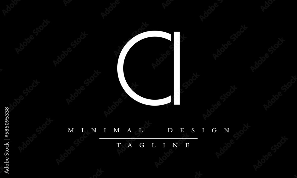 CI or IC Minimal Logo Design Vector Art Illustration CI or IC Minimal Logo Design Vector Art Illustration