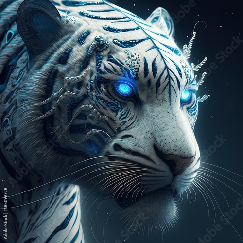 Blue and white tiger © Artworker