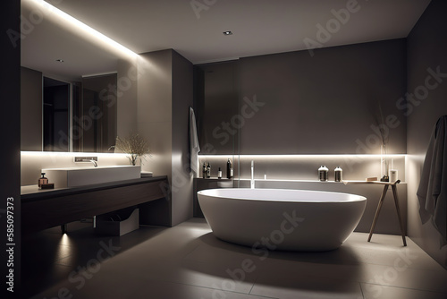 Luxury apartment bathroom interior design by generative ai