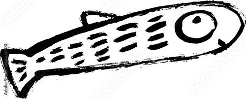 Artwork Dry Brush Ink Fish Print