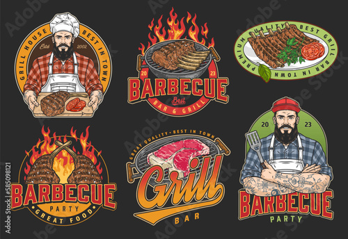 Babecue meat set colorful stickers