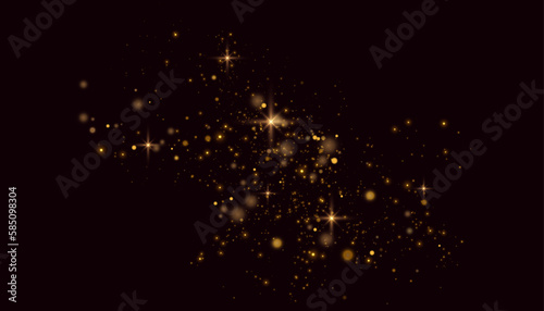 Light effect with lots of shiny shimmering particles isolated on transparent background. Vector star cloud with dust for New Year for greeting illustrations.
