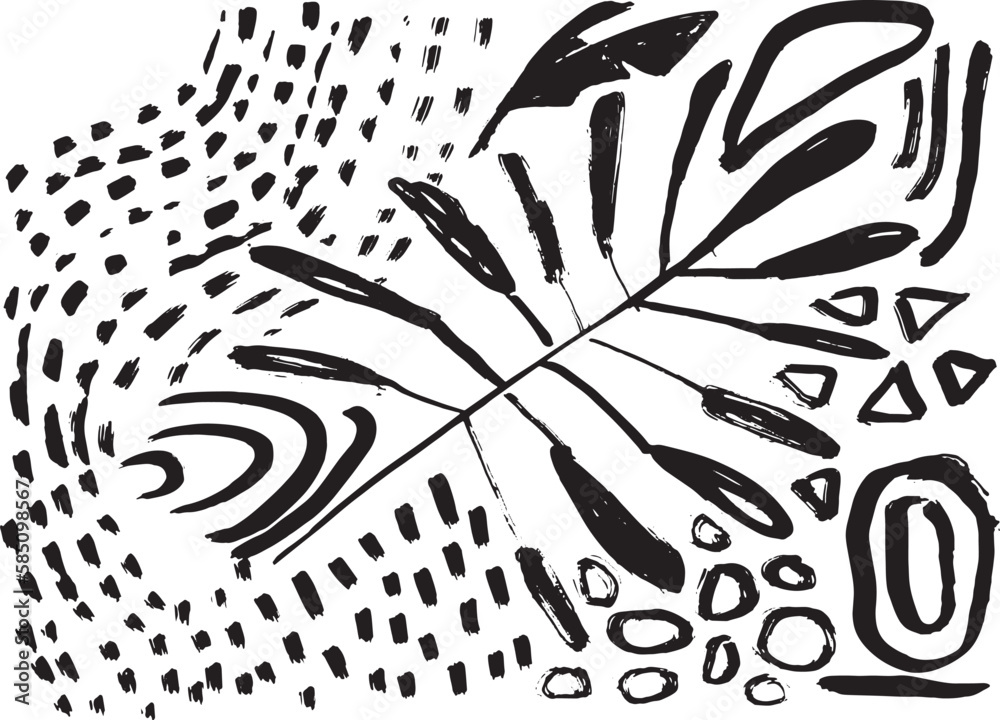 Fototapeta premium Grunge Hand Drawn Contemporary Abstract Background.
