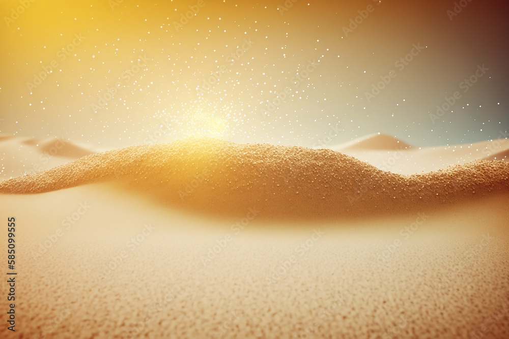 Bright sand beach sunshine background Summertime backdrop with Generative AI technology.