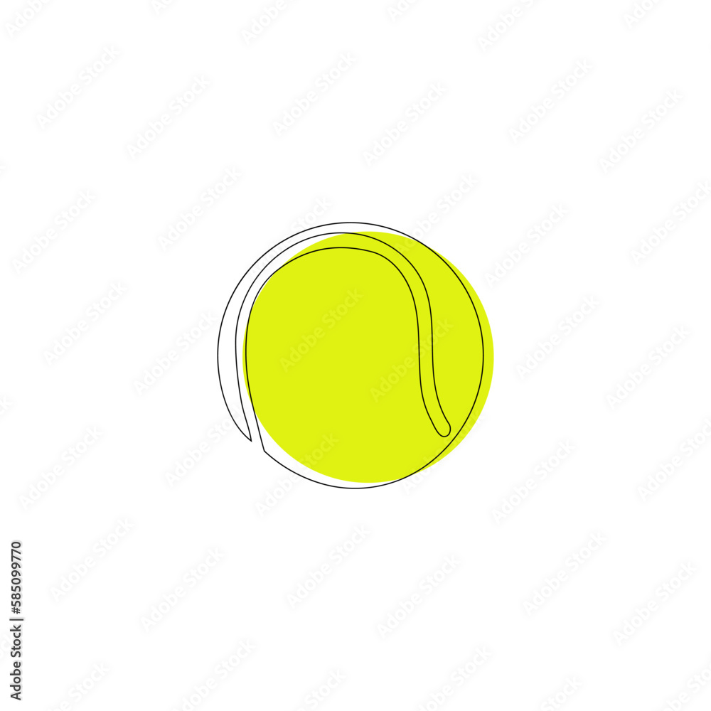 Tennis ball one line art. Continuous line drawing of ball. Tennis ball one line art. Continuous line drawing of ball.