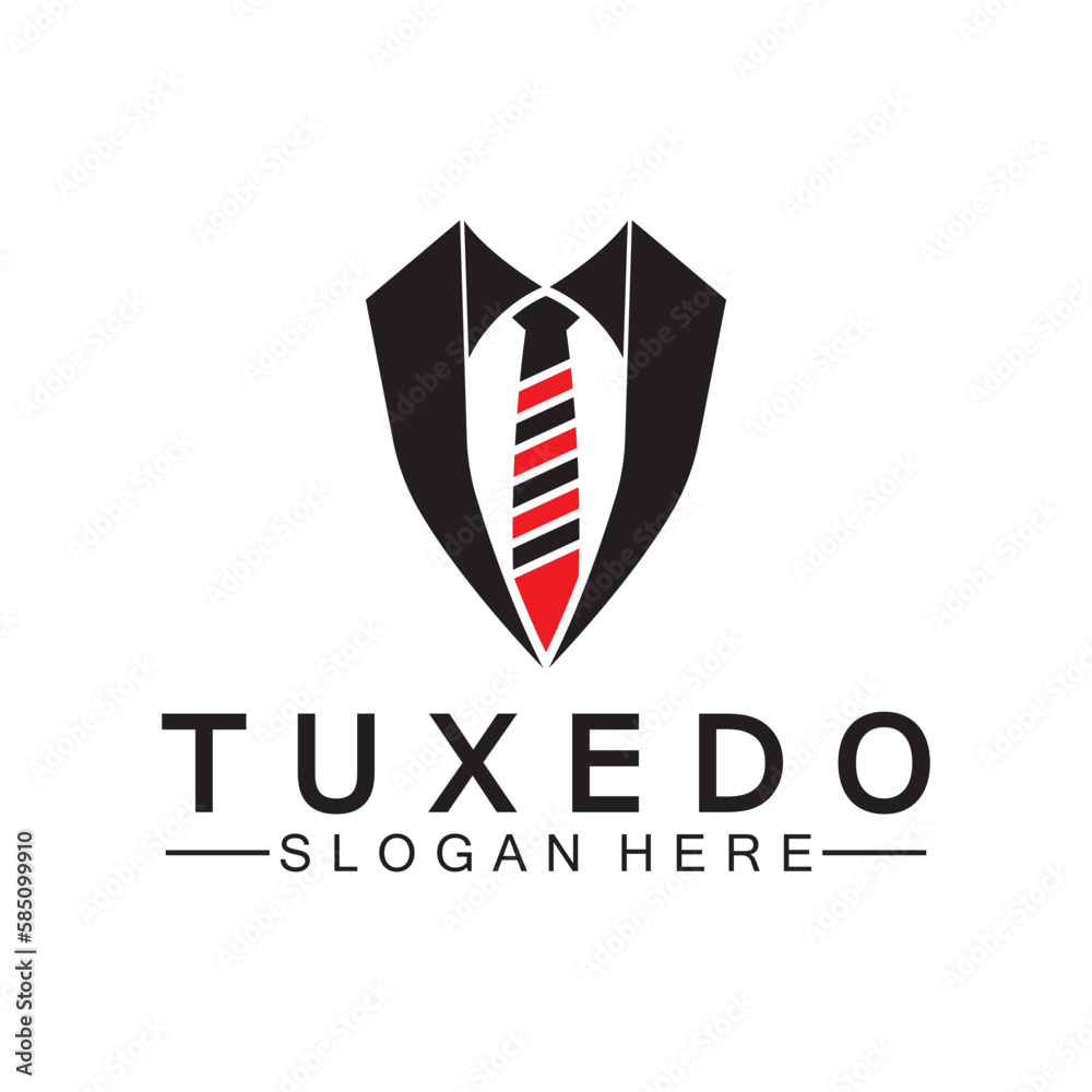 Obraz premium Tuxedo Logo template vector icon illustration design